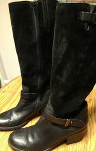 Clarks womens suede and leather black boots sz 10